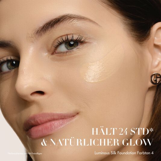 Before and After of the newly enhanced Armani Beauty LUMINOUS SILK FOUNDATION