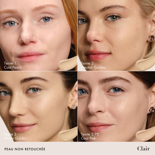 Close-up of a different model's cheek with showcasing LUMINOUS SILK FOUNDATION texture